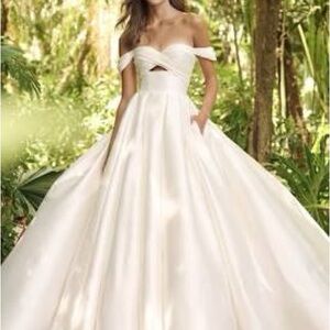 Elegant Off-Shoulder White Gown